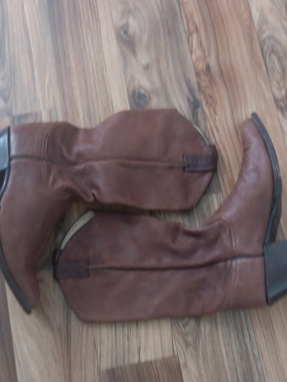 Larry Mahan Vintage Elk Leather Mid-Calf Boots M10